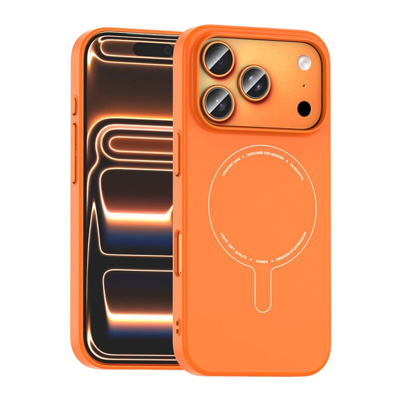 Apple iPhone 18 Pro Max Kılıf M-Safe Şarj Özellikli Kamera Korumalı Zore Elio Sert PC Kapak