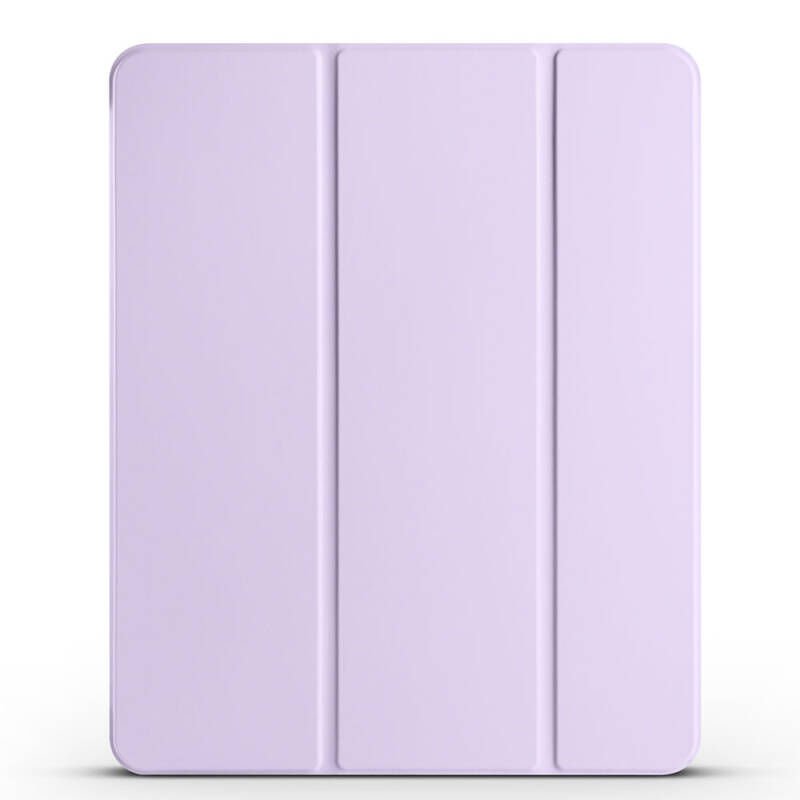Apple iPad Pro 12.9 2022 M2 Zore Smart Cover Kalem Bölmeli Standlı 1-1 Kılıf Lila