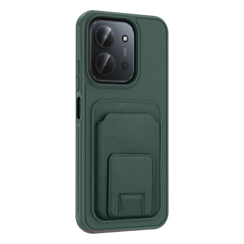 Xiaomi Redmi 15C Kılıf Kartlıklı TPU Zore Bikart Kapak Koyu Yeşil
