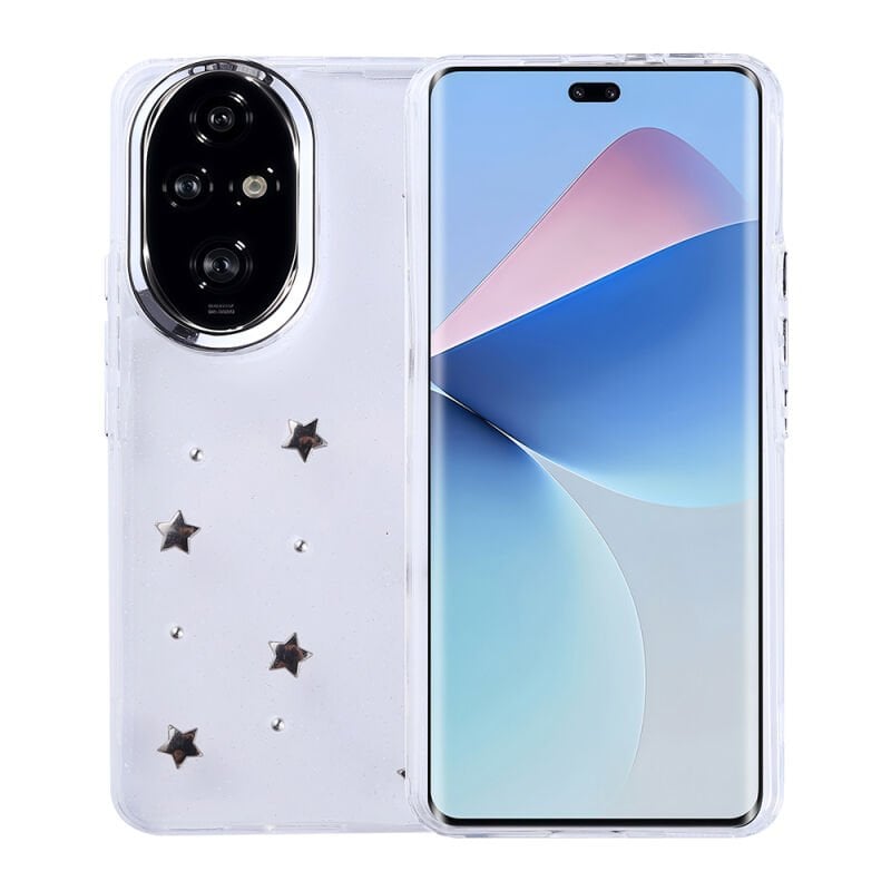 Honor 200 Kılıf Airbag Tasarımlı Simli Şeffaf Zore Kutup Kapak