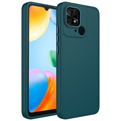 Xiaomi Redmi 10C Kılıf Metal Çerçeve ve Buton Tasarımlı Silikon Zore Luna Kapak