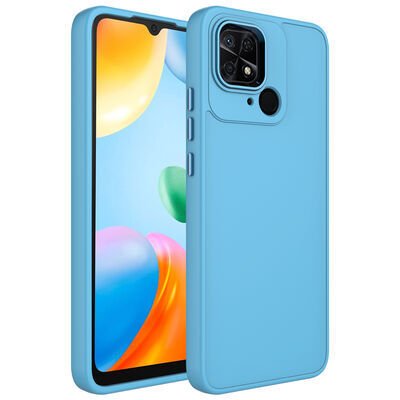 Xiaomi Redmi 10C Kılıf Metal Çerçeve ve Buton Tasarımlı Silikon Zore Luna Kapak