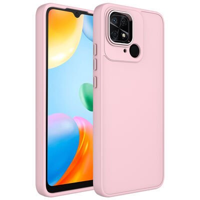 Xiaomi Redmi 10C Kılıf Metal Çerçeve ve Buton Tasarımlı Silikon Zore Luna Kapak