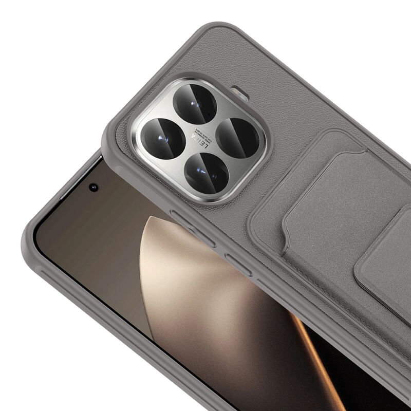 Xiaomi 15T Pro Kılıf Kartlıklı TPU Zore Bikart Kapak Gri