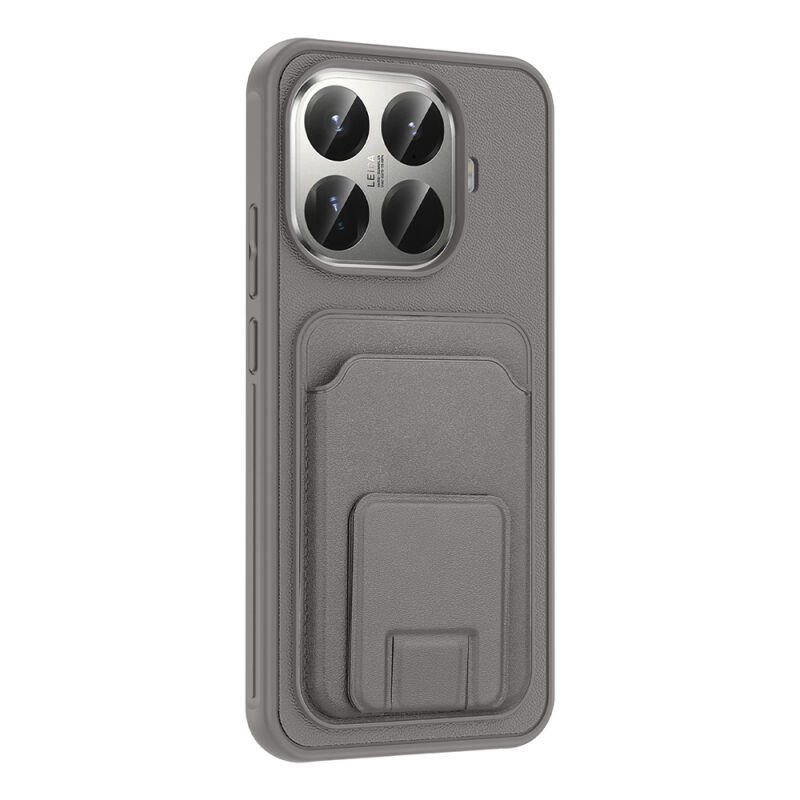 Xiaomi 15T Pro Kılıf Kartlıklı TPU Zore Bikart Kapak Gri