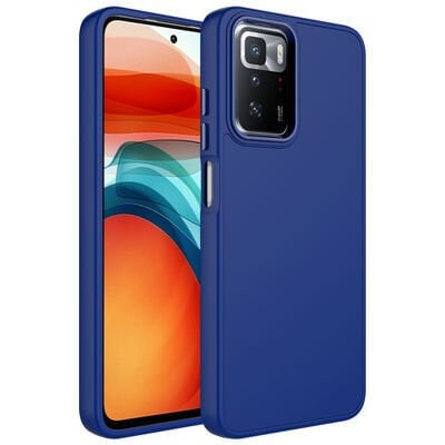 Xiaomi Redmi 10 Kılıf Metal Çerçeve ve Buton Tasarımlı Silikon Zore Luna Kapak