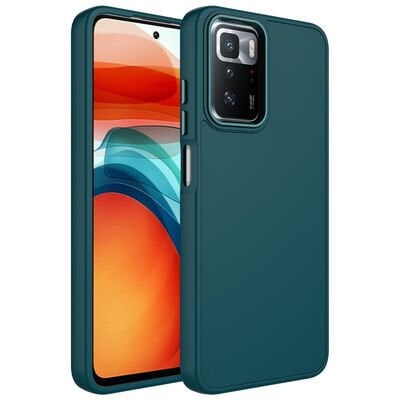 Xiaomi Redmi 10 Kılıf Metal Çerçeve ve Buton Tasarımlı Silikon Zore Luna Kapak