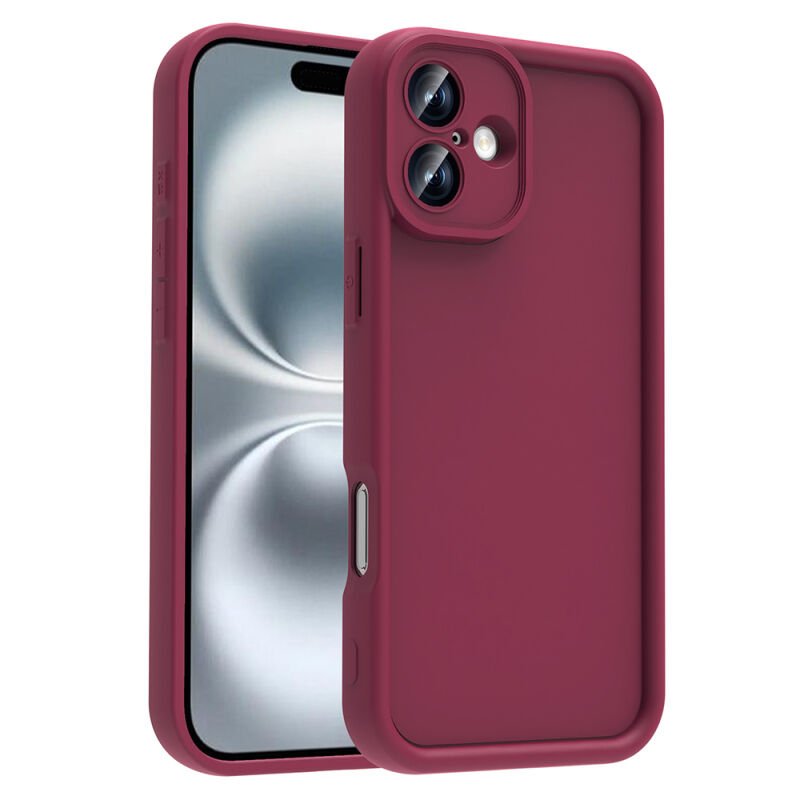 Apple iPhone 16 Plus Kılıf Kamera Korumalı Zore Ananas Kapak Mürdüm