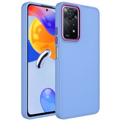 Xiaomi Redmi Note 11 Pro 5G Kılıf Metal Çerçeve ve Buton Tasarımlı Silikon Zore Luna Kapak