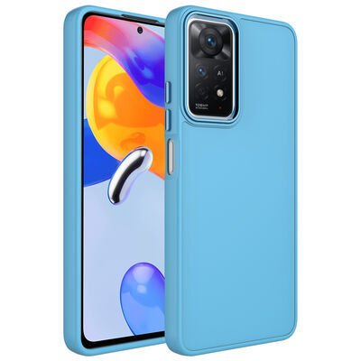 Xiaomi Redmi Note 11 Pro 5G Kılıf Metal Çerçeve ve Buton Tasarımlı Silikon Zore Luna Kapak