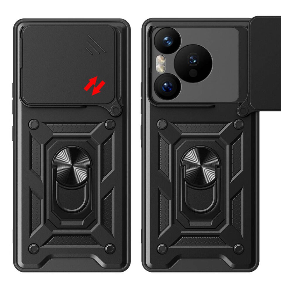 Huawei Pura 70 5G Kılıf Magnetik Standlı Kamera Korumalı Zore Sürgülü Vega Kapak