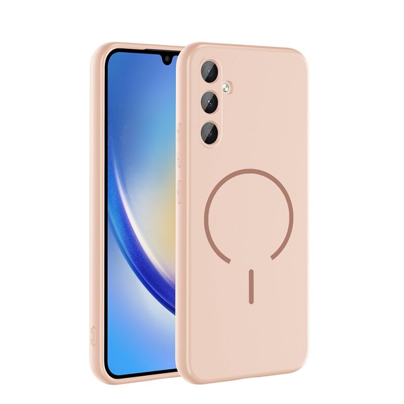 Galaxy A24 Kılıf M-safe Şarj Özellikli Zore Meta Kapak Rose Pembe
