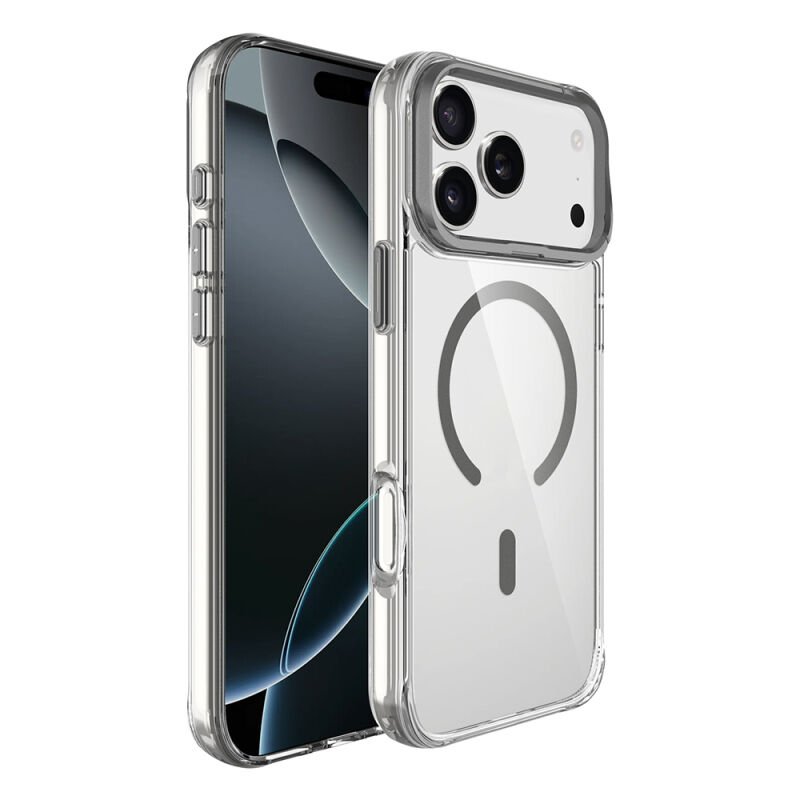 Apple iPhone 17 Pro Kılıf M-safe Şarj Özellikli Airbagli Kamera Standlı Zore Azor Kapak