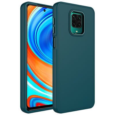Xiaomi Redmi Note 9S Kılıf Metal Çerçeve ve Buton Tasarımlı Silikon Zore Luna Kapak