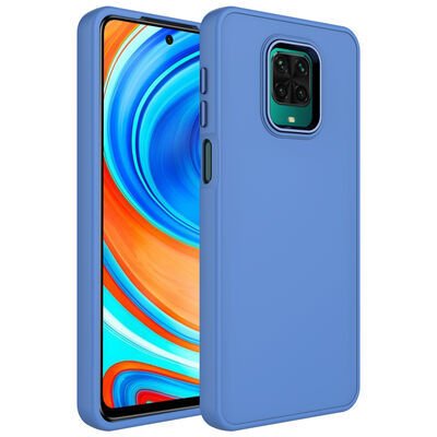 Xiaomi Redmi Note 9S Kılıf Metal Çerçeve ve Buton Tasarımlı Silikon Zore Luna Kapak