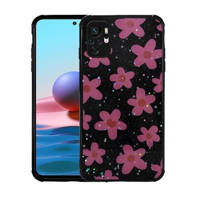 Xiaomi Poco M5S Kılıf Simli Desenli Kamera Korumalı Parlak Zore Popy Kapak