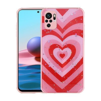 Xiaomi Poco M5S Kılıf Simli Desenli Kamera Korumalı Parlak Zore Popy Kapak