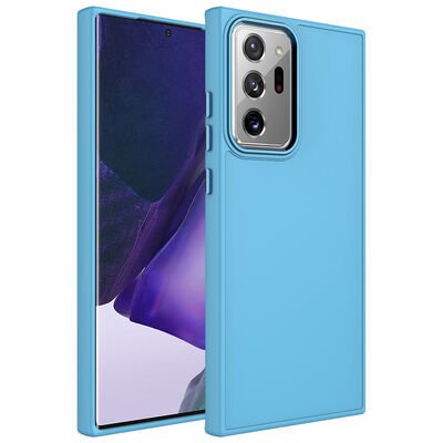 Galaxy Note 20 Ultra Kılıf Metal Çerçeve ve Buton Tasarımlı Silikon Zore Luna Kapak