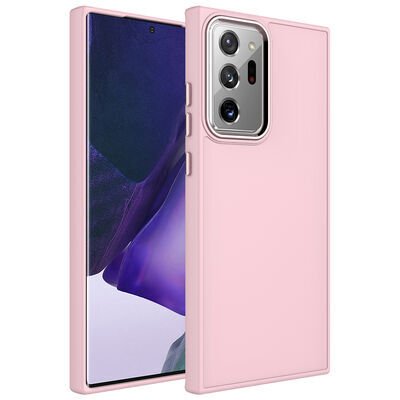 Galaxy Note 20 Ultra Kılıf Metal Çerçeve ve Buton Tasarımlı Silikon Zore Luna Kapak