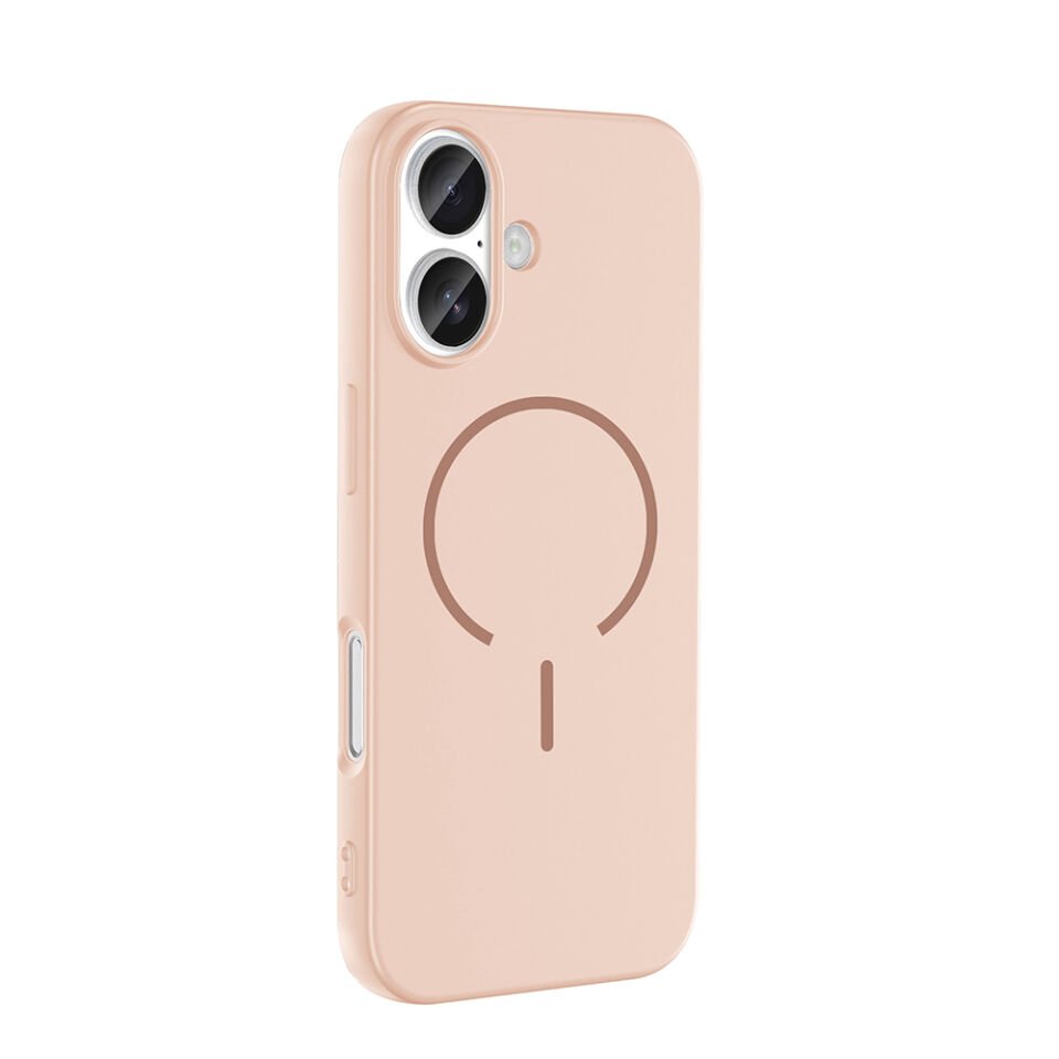 Apple iPhone 17 Kılıf M-safe Şarj Özellikli Zore Meta Kapak Pembe