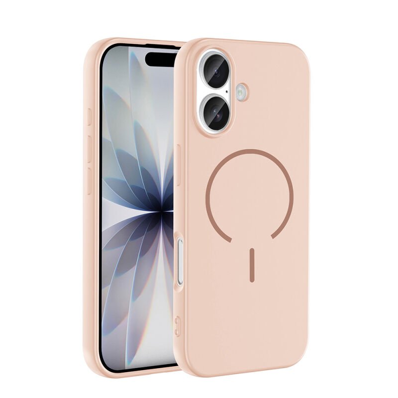 Apple iPhone 17 Kılıf M-safe Şarj Özellikli Zore Meta Kapak Pembe