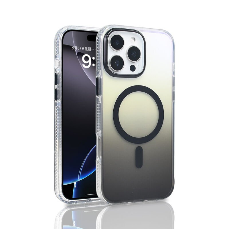 Apple iPhone 16 Pro Max Kılıf M-safe Şarj Özellikli Transparan Renk Geçişli Zore Toros Kapak