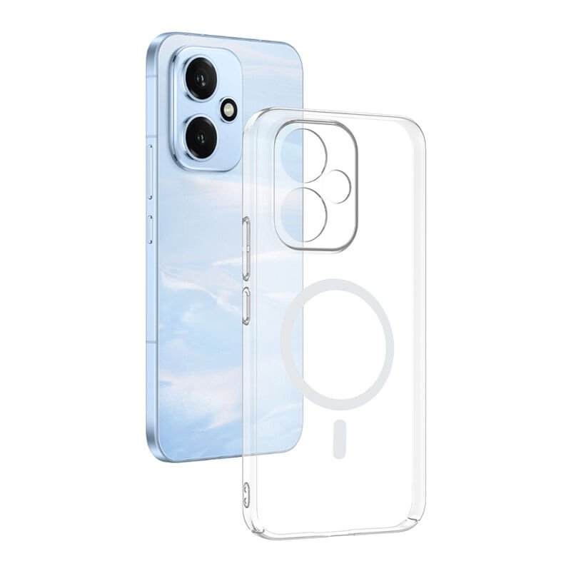 Honor 400 Kamera Korumalı M-Safe Şarj Özellikli Şeffaf Zore London Sert PC Kapak Şeffaf