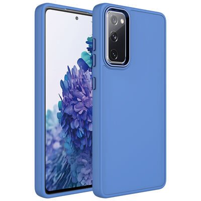Galaxy S20 FE Kılıf Metal Çerçeve ve Buton Tasarımlı Silikon Zore Luna Kapak