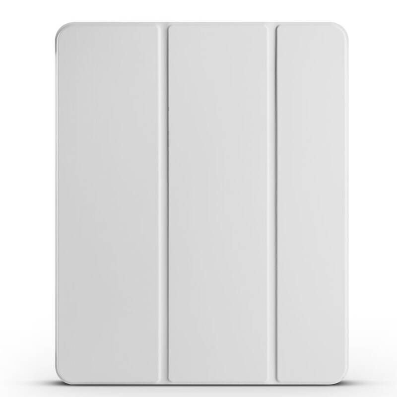 Apple iPad Air 13 2024 Zore Smart Cover Kalem Bölmeli Standlı 1-1 Kılıf Gri