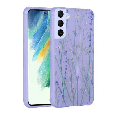 Galaxy S21 FE Kılıf Simli Desenli Kamera Korumalı Parlak Zore Popy Kapak