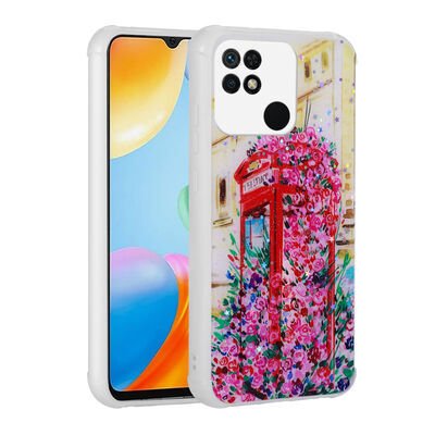 Xiaomi Poco C40 Kılıf Simli Desenli Kamera Korumalı Parlak Zore Popy Kapak