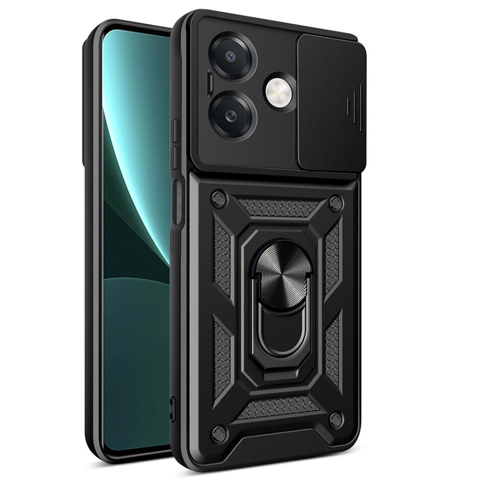 Oppo A3x Kılıf Magnetik Standlı Kamera Korumalı Zore Sürgülü Vega Kapak