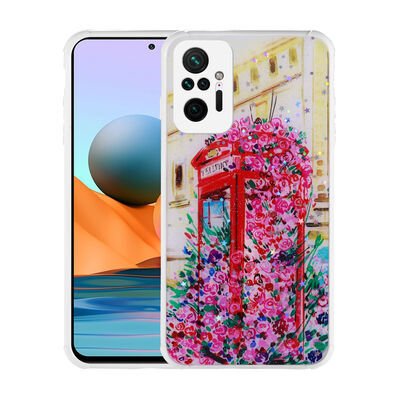 Xiaomi Redmi Note 10 Pro Kılıf Simli Desenli Kamera Korumalı Parlak Zore Popy Kapak