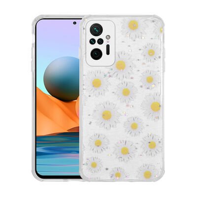 Xiaomi Redmi Note 10 Pro Kılıf Simli Desenli Kamera Korumalı Parlak Zore Popy Kapak
