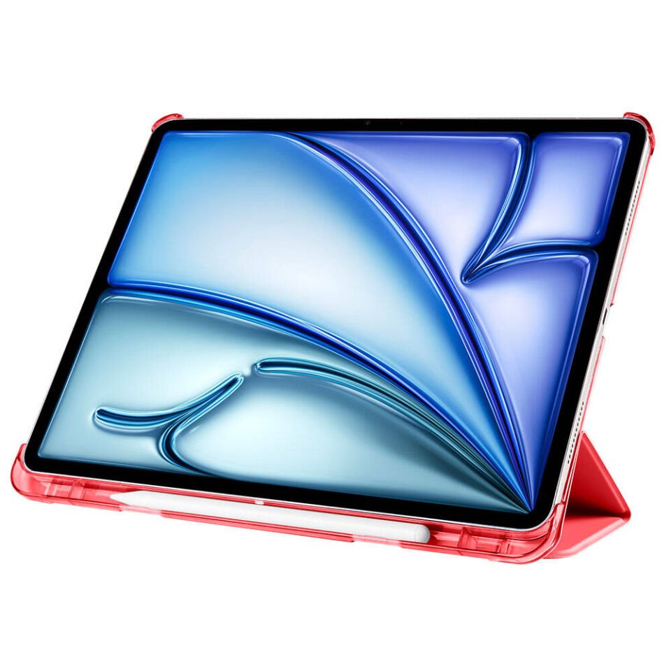 Apple iPad Pro 11 2020 (2.Nesil) Zore Smart Cover Kalem Bölmeli Standlı 1-1 Kılıf Kırmızı