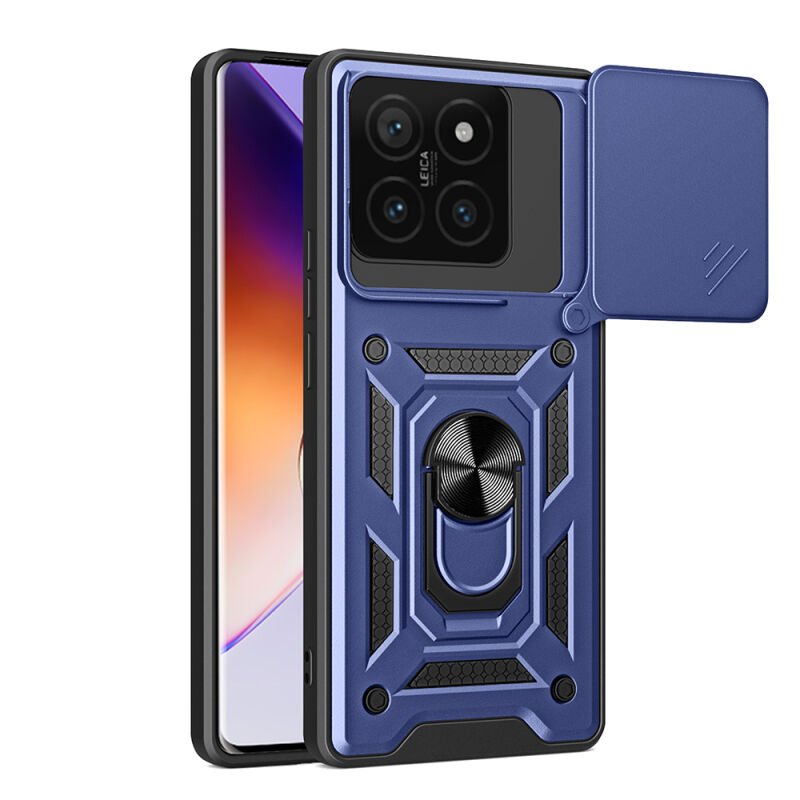 Xiaomi 14T Kılıf Magnetik Standlı Kamera Korumalı Zore Sürgülü Vega Kapak