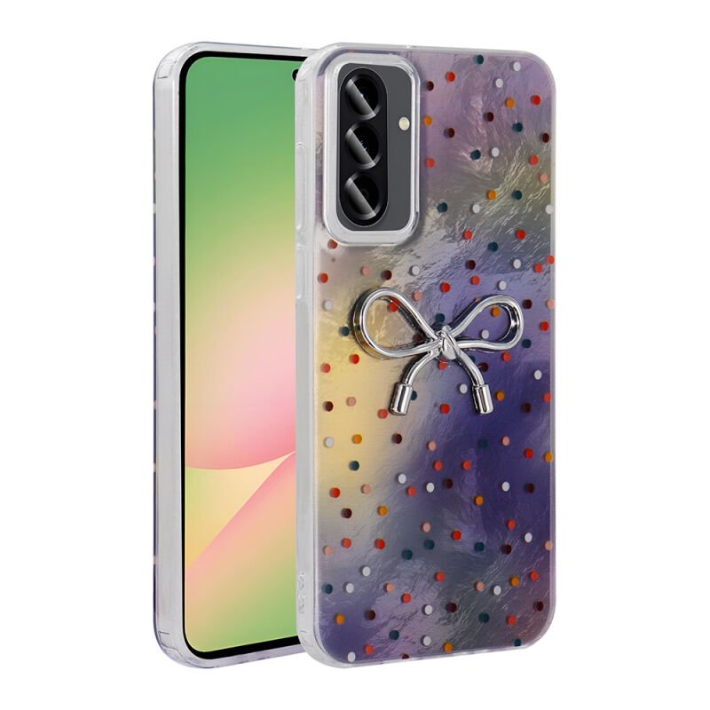 Galaxy A56 Kılıf Kamera Korumalı Figürlü Zore Ponti Silikon Kapak Lila