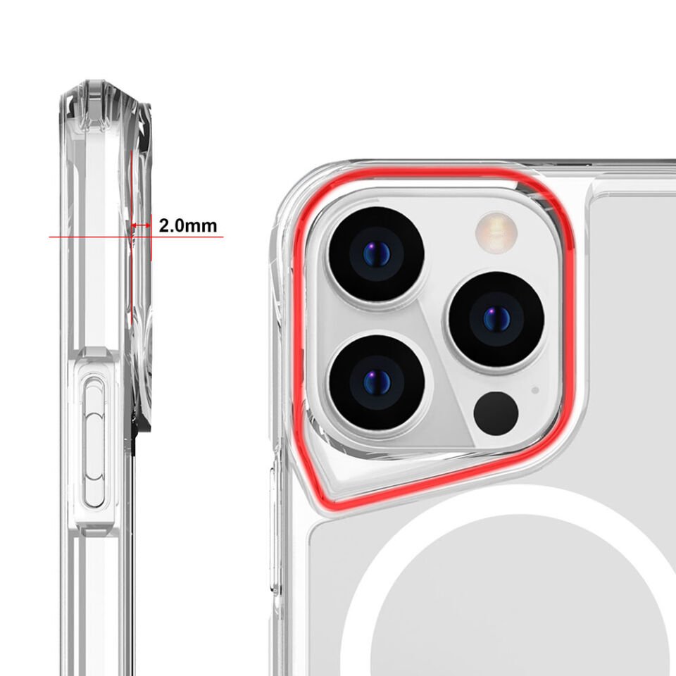 Apple iPhone 15 Pro Kılıf Zore M-safe Şarj Özellikli T-Max M-safe Kapak Renksiz