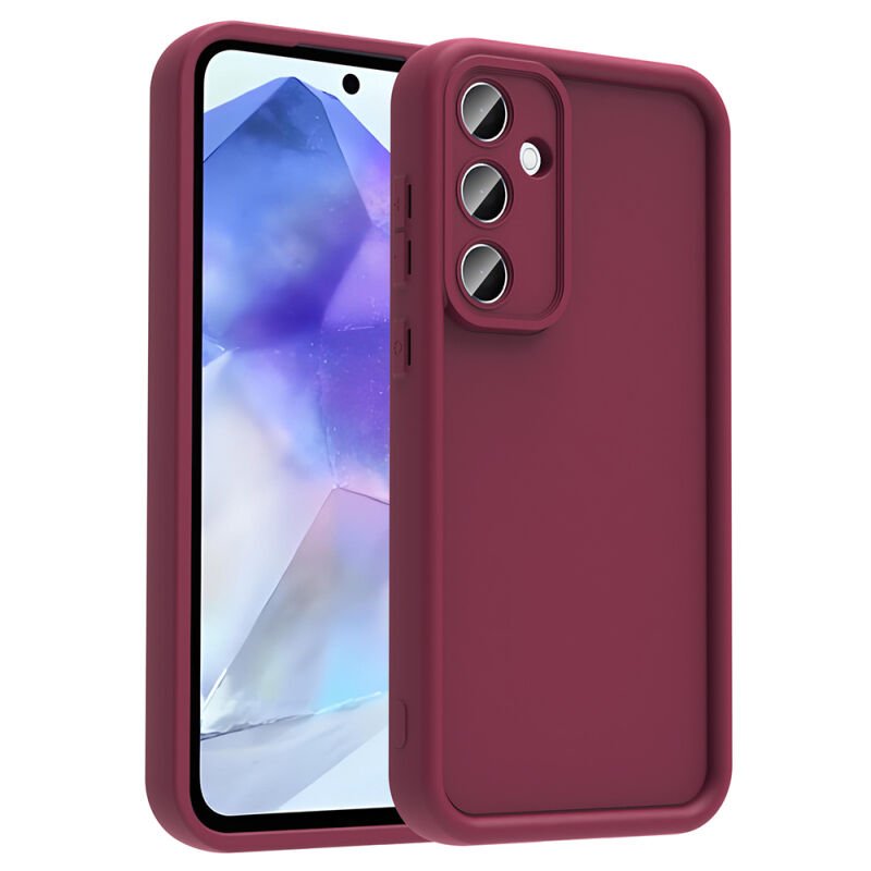 Galaxy A56 Kılıf Kamera Korumalı Zore Ananas Kapak Mürdüm