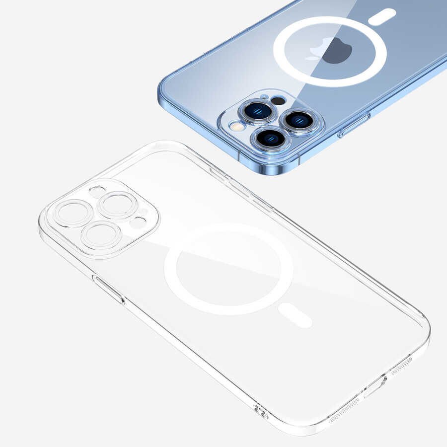 Apple iPhone 14 Pro Kılıf Kamera Korumalı M-safe Sert PC Zore Porto Kapak Şeffaf