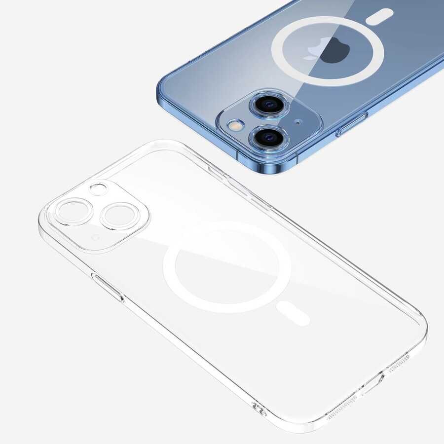 Apple iPhone 14 Plus Kılıf Kamera Korumalı M-safe Sert PC Zore Porto Kapak Şeffaf