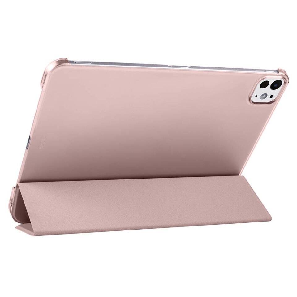 Apple iPad Pro 11 2024 Zore Smart Cover Kalem Bölmeli Standlı 1-1 Kılıf Rose Gold