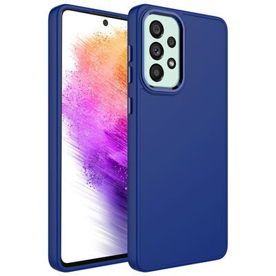 Galaxy A33 5G Kılıf Metal Çerçeve ve Buton Tasarımlı Silikon Zore Luna Kapak