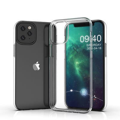 Apple iPhone 12 Kılıf Zore Süper Silikon Kapak Şeffaf