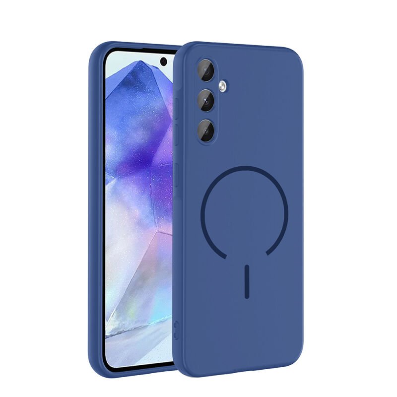Galaxy A55 Kılıf M-safe Şarj Özellikli Zore Meta Kapak Lacivert