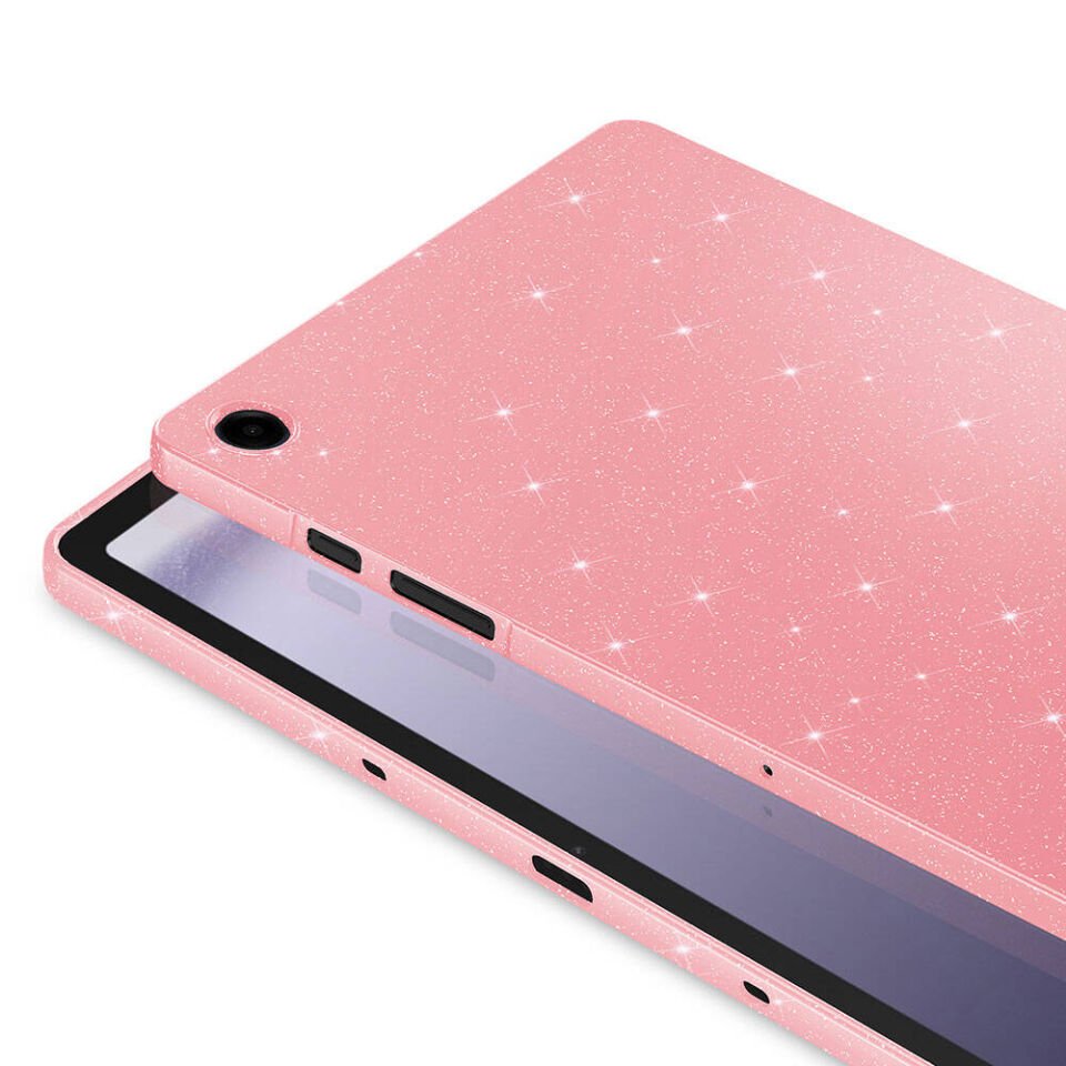Galaxy Tab S9 FE Simli Parlak Görünümlü Zore Tablet Koton Kılıf Pembe