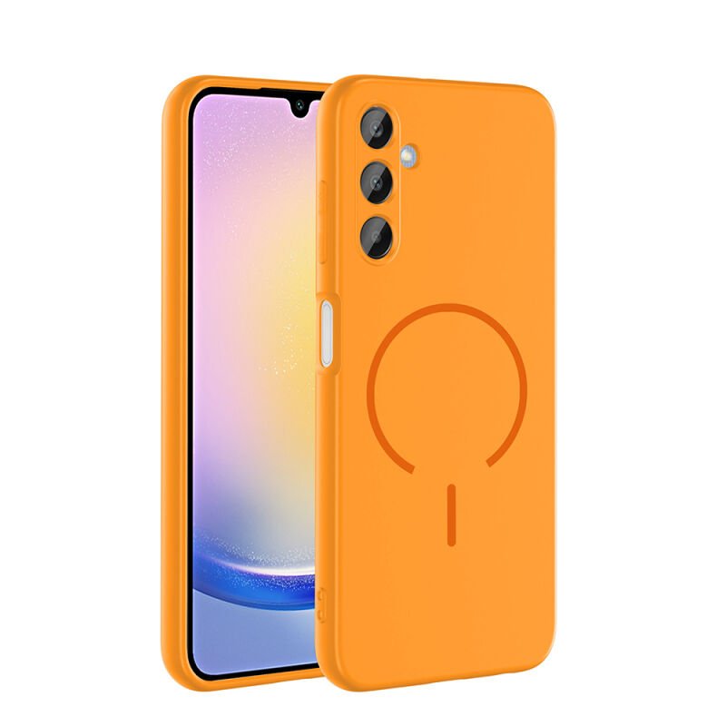 Galaxy A15 Kılıf M-safe Şarj Özellikli Zore Meta Kapak Turuncu