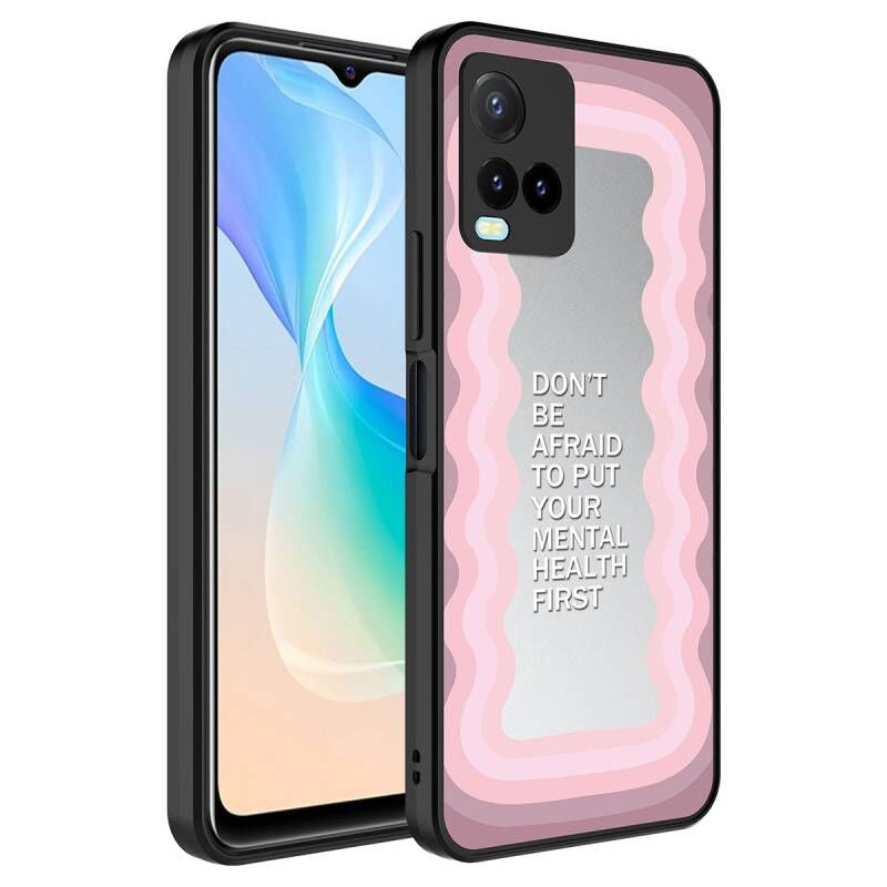Vivo Y32 Kılıf Aynalı Desenli Kamera Korumalı Parlak Zore Mirror Kapak