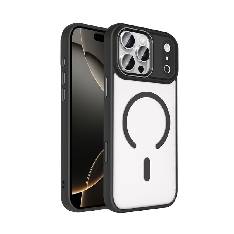 Apple iPhone 18 Pro Max Kılıf Wireless Şarj Özellikli Zore Krom M-safe Silikon Kapak