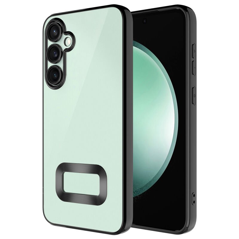 Galaxy S25 FE Kılıf Kamera Korumalı Logo Gösteren Zore Omega Kapak Siyah